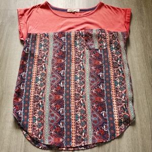 Rewind Color Block Blouse, Size Small